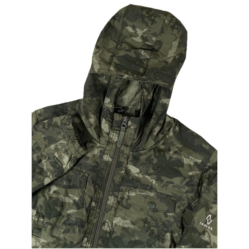 Eddie Bauer Travex Full Zip Hooded Green Camouflage Vented Jacket Women's Sz‎ Lg